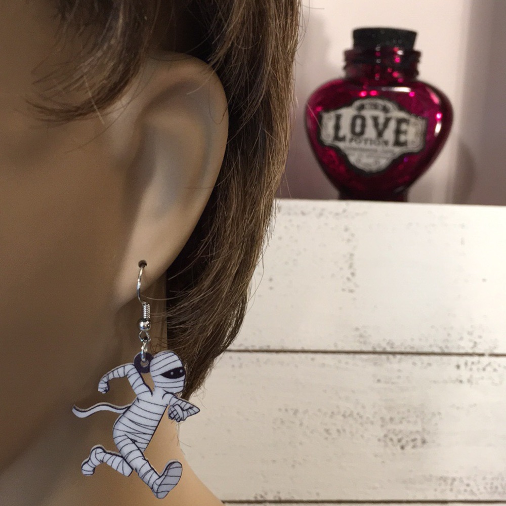 Mummy Acrylic Earrings - Picture 4 of 6